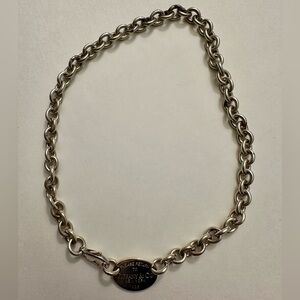 Please Return To Tiffany Oval Tag Necklace